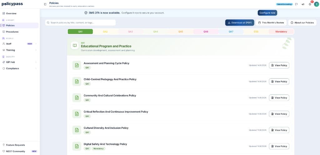 PolicyPass policies library